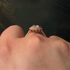Elegant Rose Gold CZ Diamond Ring